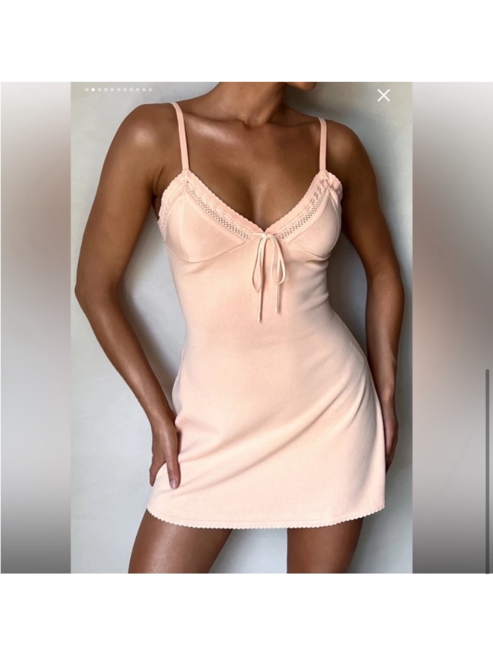 Meshki Peach Lace-Trim Slip
